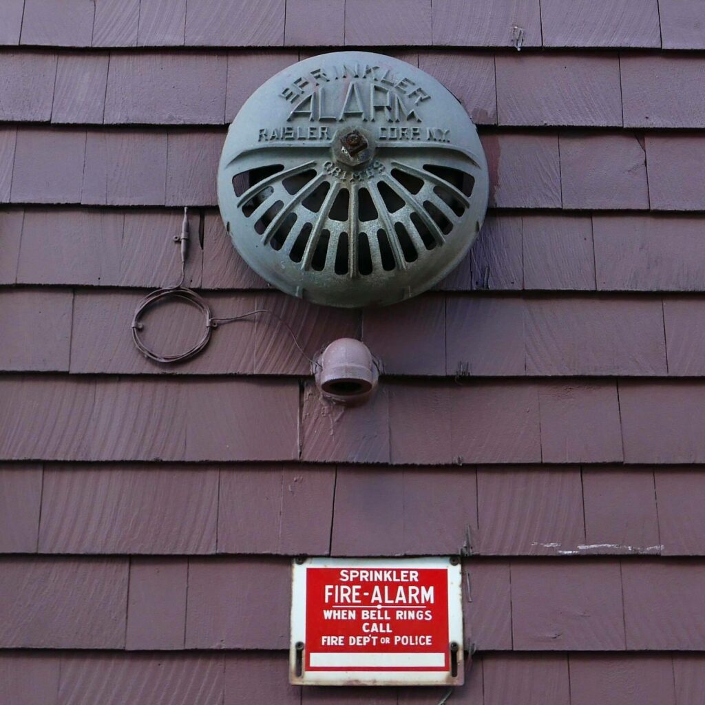 Fire alarm on external wall