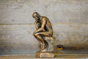 Thinking bronze statue