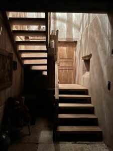 rustic wooden staircase